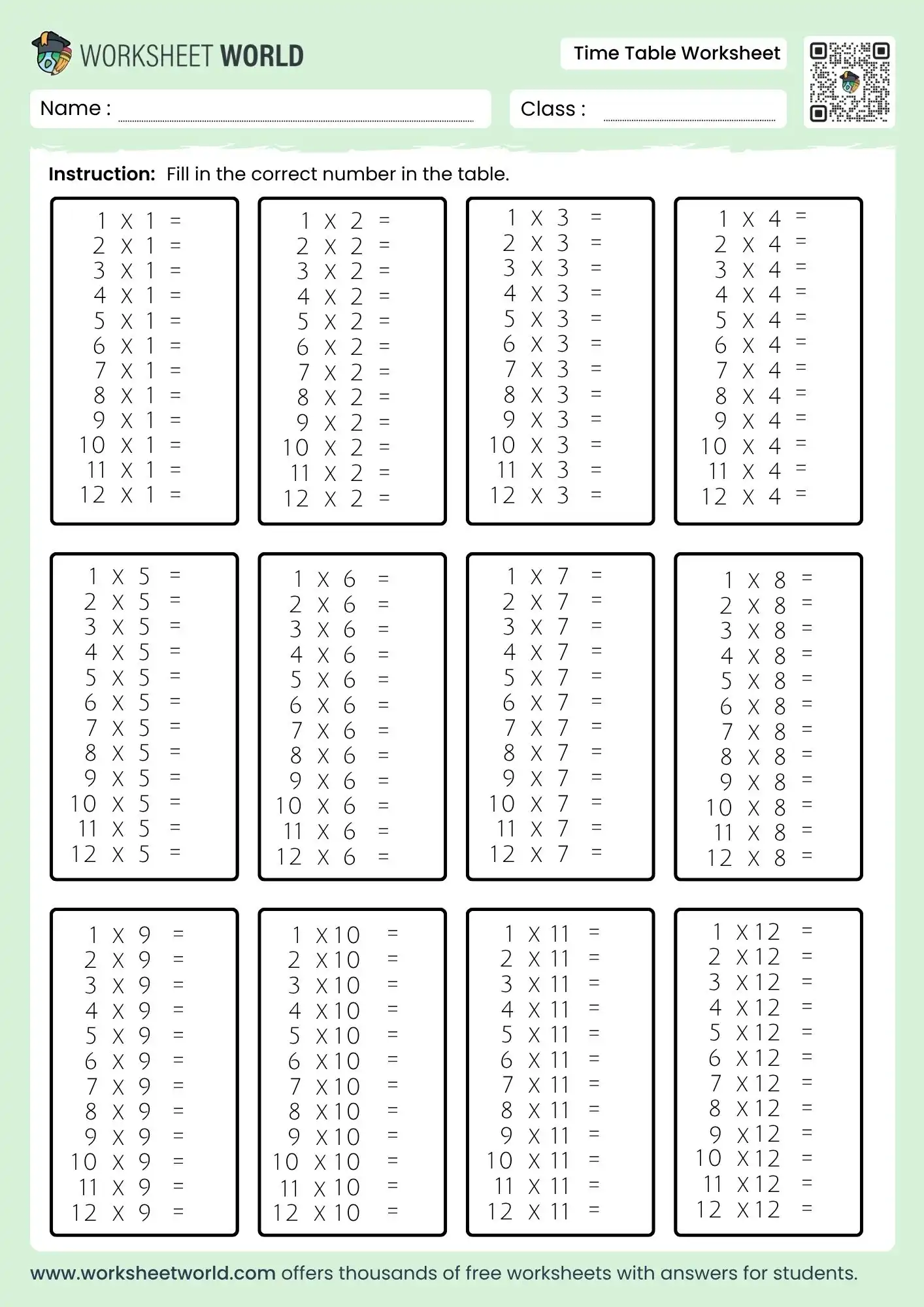 times-tables-worksheets times tables worksheets multiplication practice pdf sheet