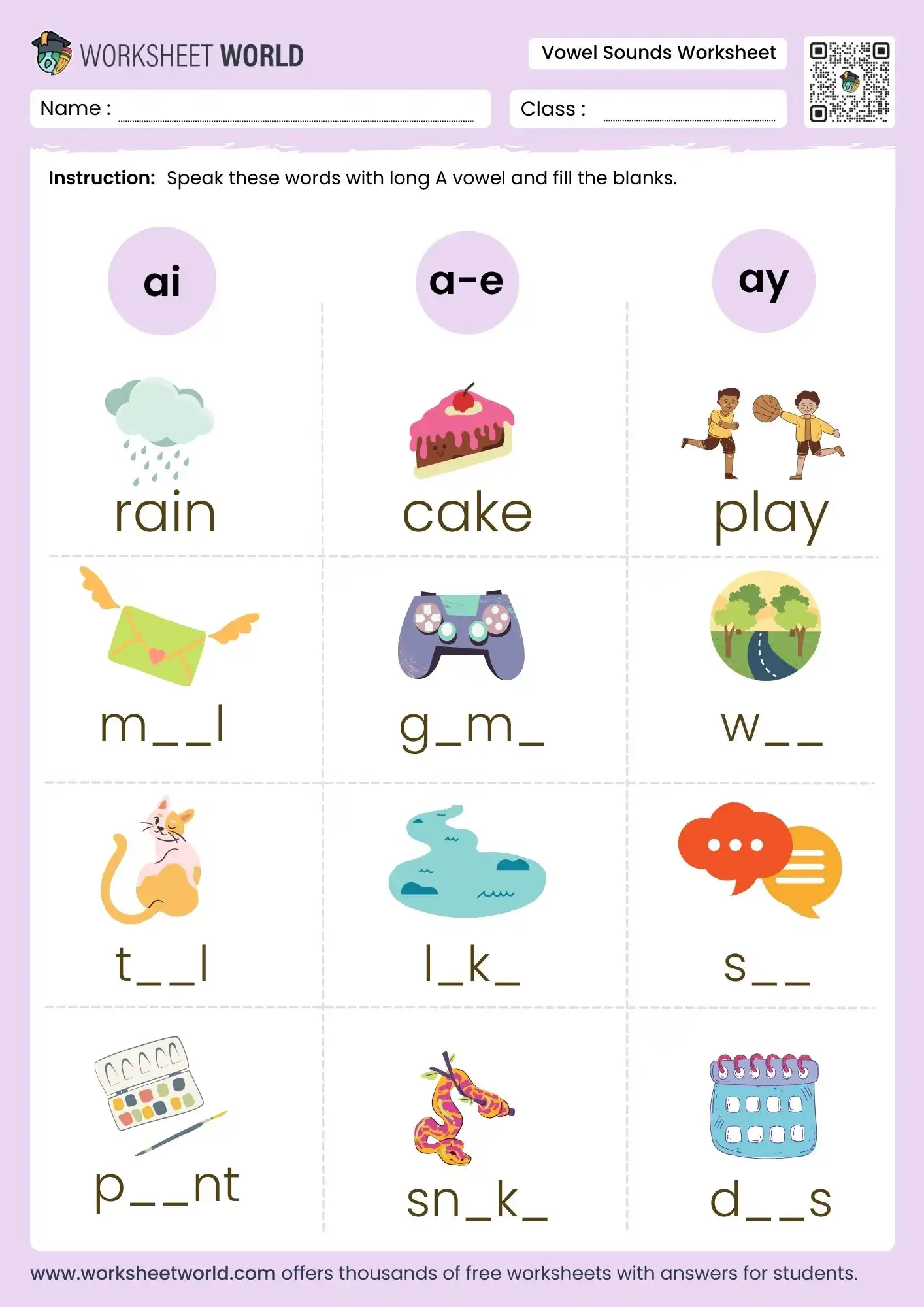 vowel-sounds-worksheets vowel sounds worksheets for kindergarten long a practice