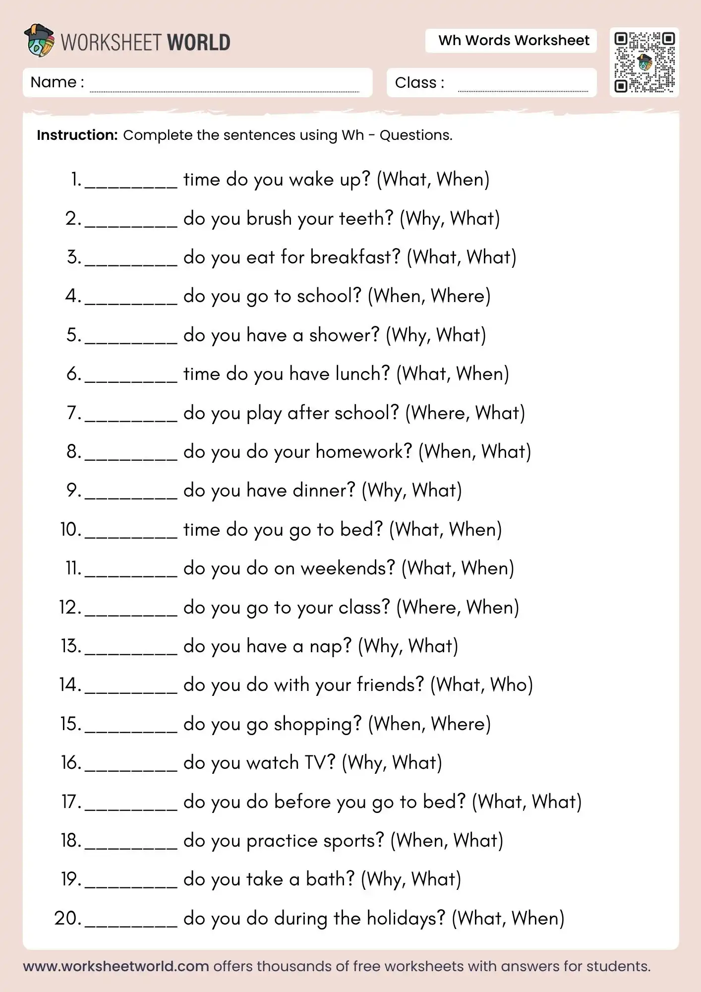 wh-words-worksheet wh words worksheet class 1 class 2 class 3 class 4 printable activity